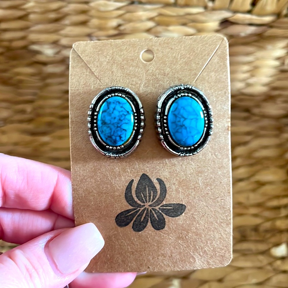 Turquoise Costume Earrings